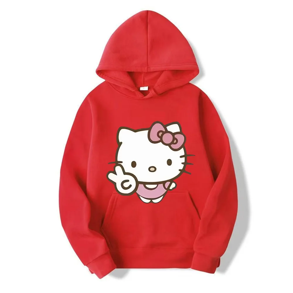 2024 New Hello Kitty Cartoon Family Women Hoodie Cartoon Anime Men Pullover 2024 New Spring Autumn Couple Sweatshirt Clothes Top