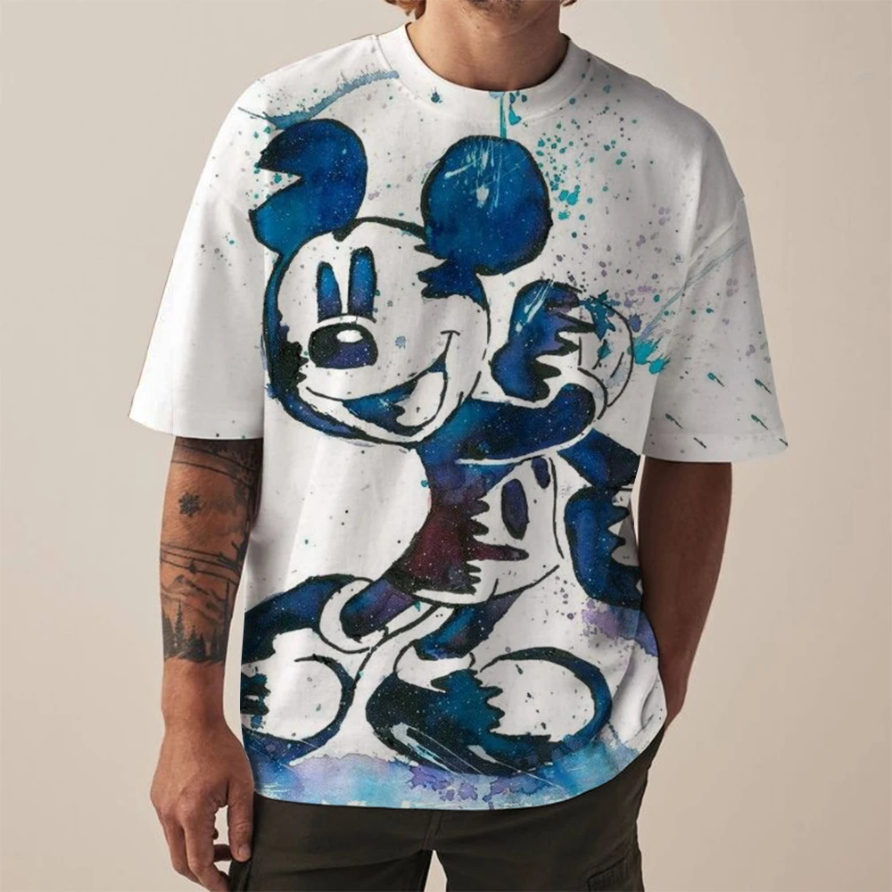 

Мужская футболка с 3D принтом Микки Мауса Диснея, модный праздничный подарок, детская быстросохнущая дышащая повседневная летняя футболка с коротким рукавом
