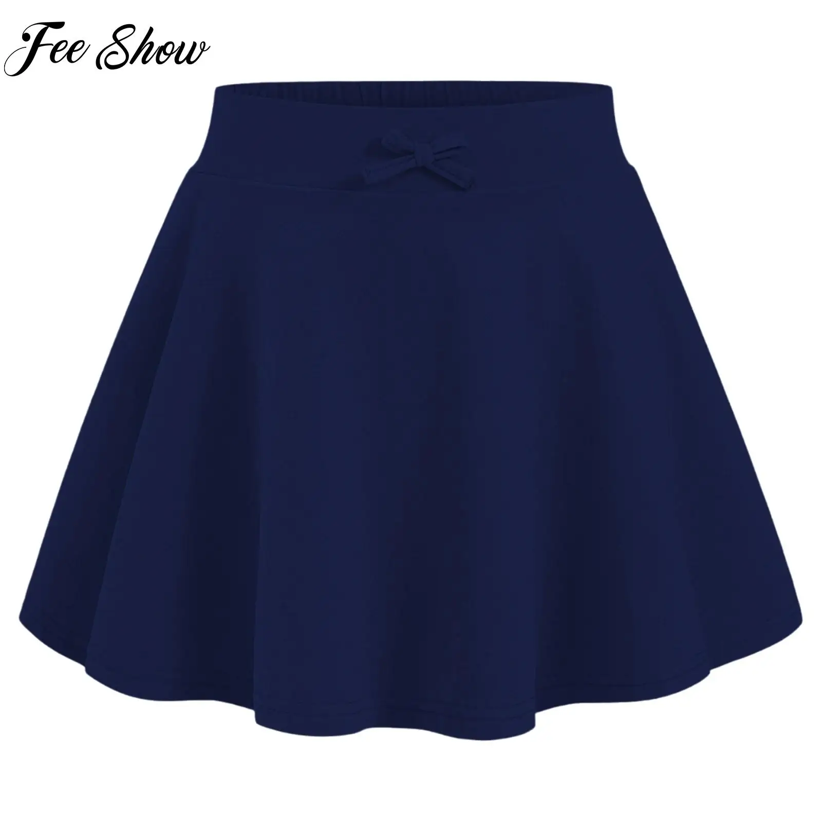 

Stylish Girls Cute Bowknot A-Line Flared Skirt Breathable Elastic Waistband Athletic Skirt for Tennis Golf Sportswear Activewear