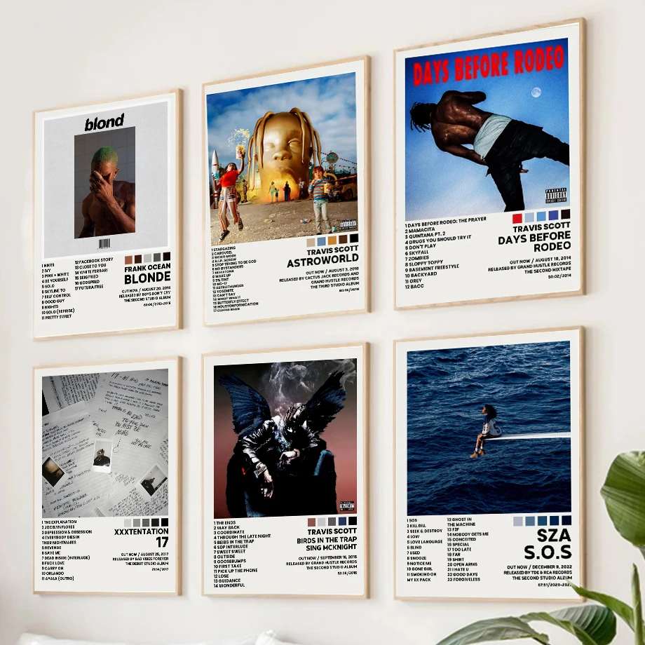 ألبوم الموسيقى يغطي المشارك-ترافيس مغني الراب S-سكوت الهيب هوب المغني ألبوم يغطي حائط لوح رسم صورة فنية ملصق غرفة ديكور #1