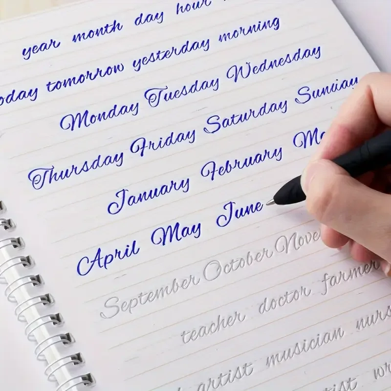 

Cursive Writing English Reusing Calligraphy Copybook for Adult Children Exercises Calligraphy Book - Round English Quick Guide