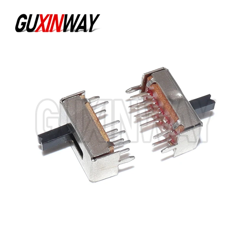 10PCS SS23D07 8PINS 3 Position 2P3T Toggle Switch Double Vertical Sliding Switch Handle Length 5MM Bracket