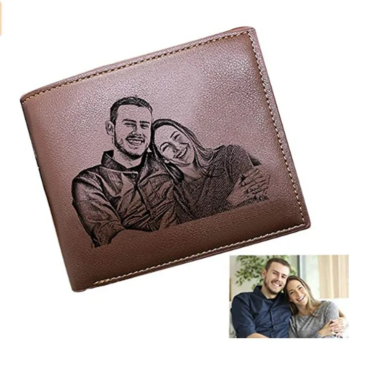 Personalisiertes Bild mit Namen, Geldbörse mit graviertem Foto, kurze Geldbörse, individuelle faltbare Geldbörse, Geschenke für Ihn, Männer für Papa, Vatertag, Ehemann – Detail 14