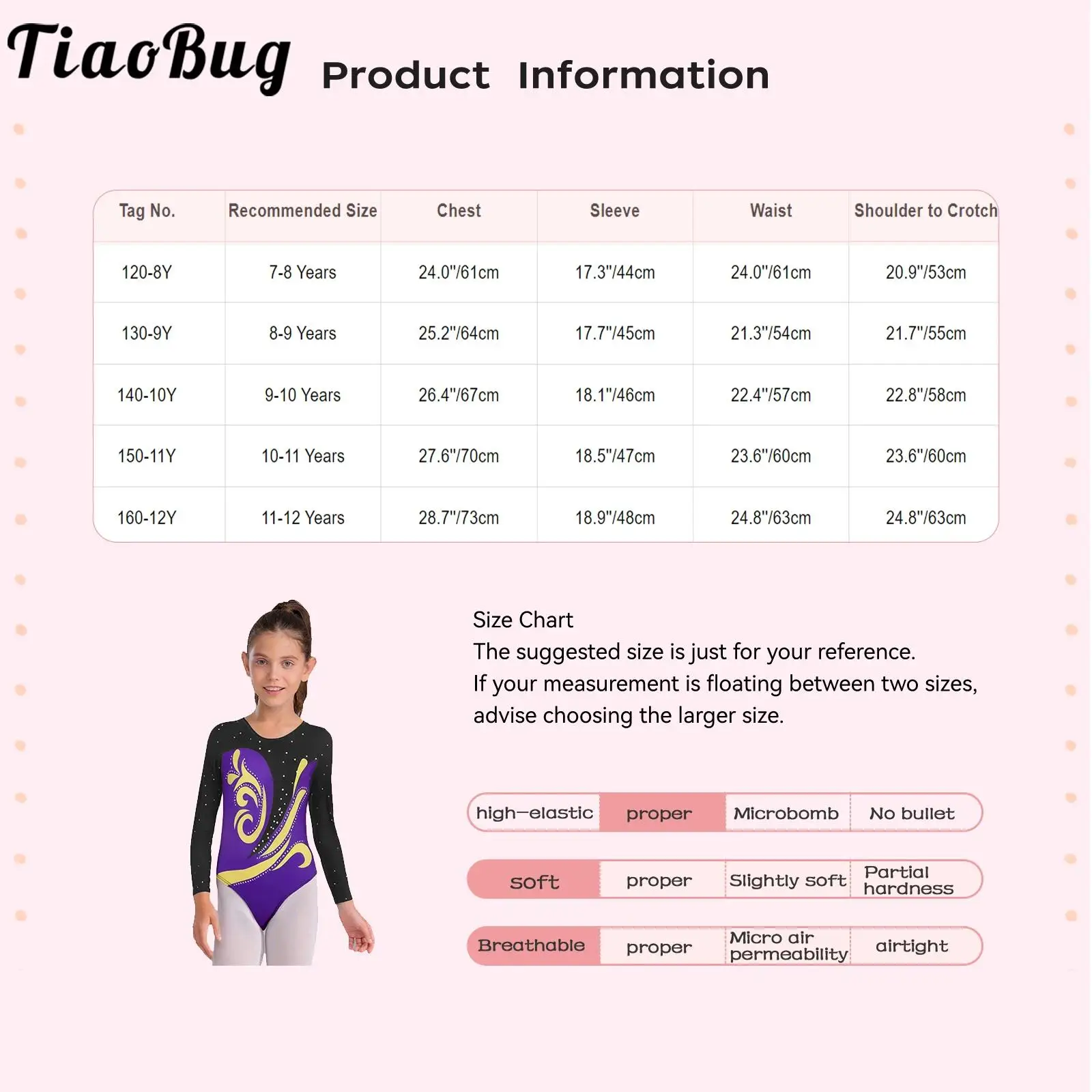

Kids Girls Long Sleeves Artistic Rhythmic Gymnastics Leotards Costumes Figure Skating Bodysuits Performance Stage Dancewear
