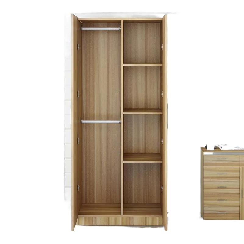 

Simple wardrobe, modern e****mical assembly, solid wood board rental dormitory, simple single double household small cabinet