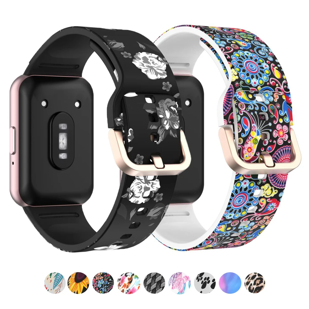 Band for Samsung Galaxy Fit 3 Strap accessories replacement belt wrist Sport Printed Silicone Bracelet Correa Galaxy Fit3 Bands