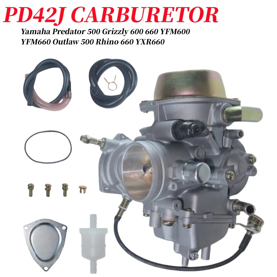 Yamaha PD42J 42mm Carburetor for Yamaha Predator 500 Grizzly 600 660 YFM600 YFM660 Outlaw 500 Rhino 660 YXR660 Bombardier Can-Am