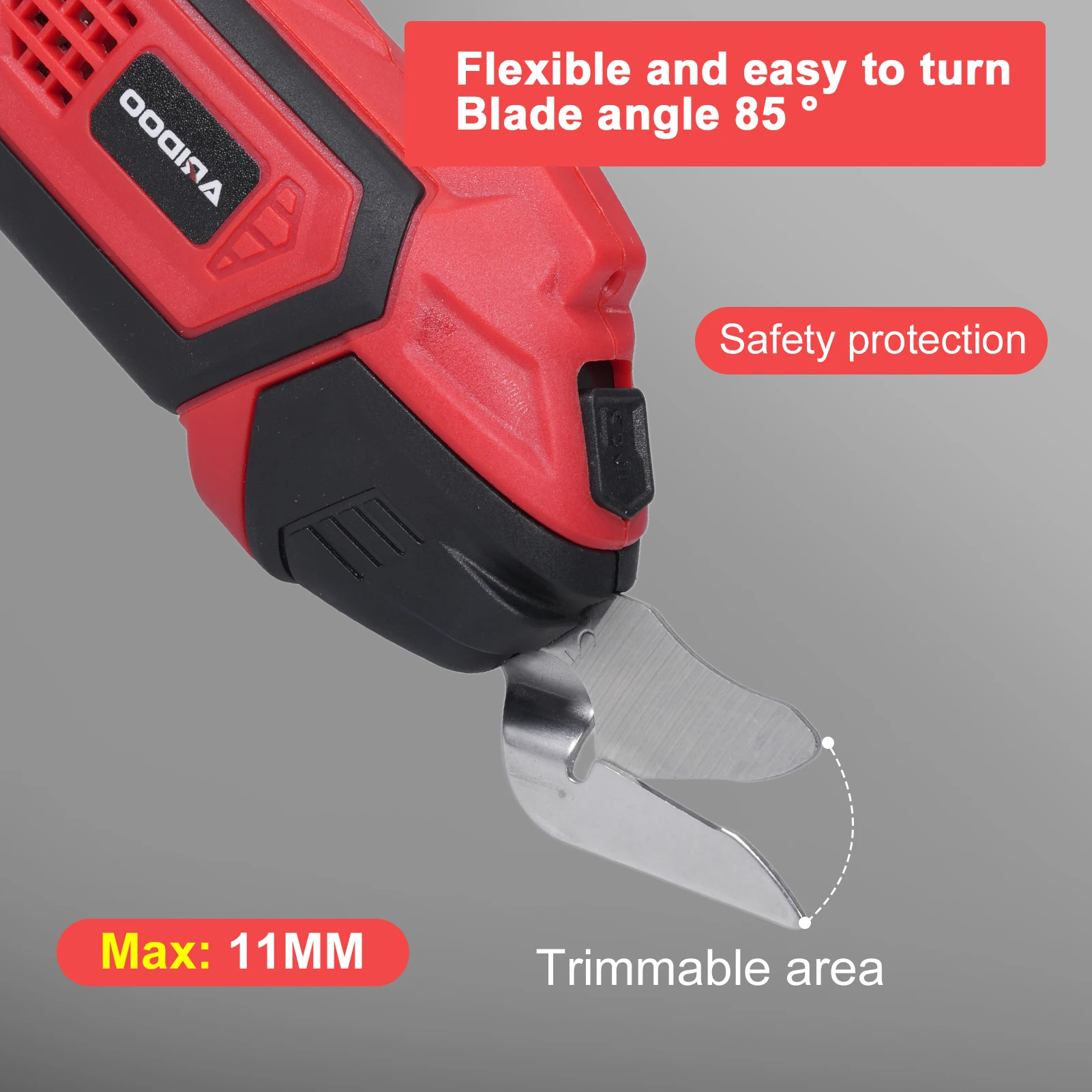 Electric Scissors for Fabric, Leather, Carpet, PVC and Cardboard Cordless Cutter 4.2V 2000mAh Battery with LED Light