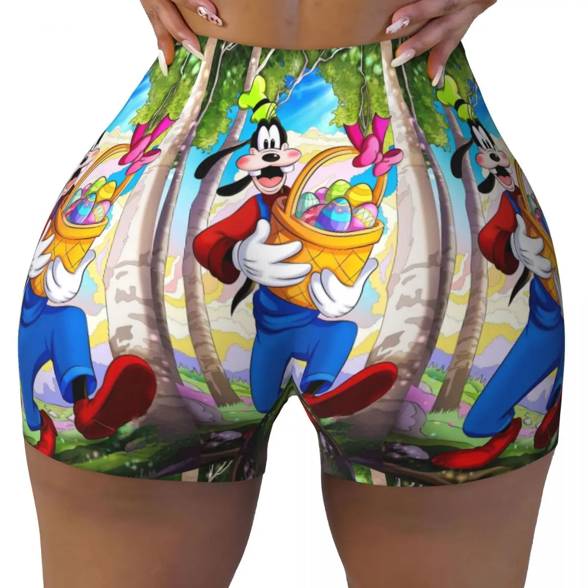 

Custom Goofy Goof Volleyball Biker Workout Shorts Women's Anime Cartoon Athletic Gym Yoga Shorts