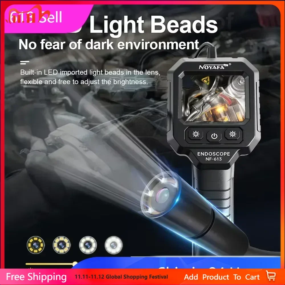 

ZHOUCE NF-613 Industrial Endoscope Camera 2.4 inch IPS Screen 8mm HD1080P IP67 Waterproof Camera Endoscope Auto Endoscope