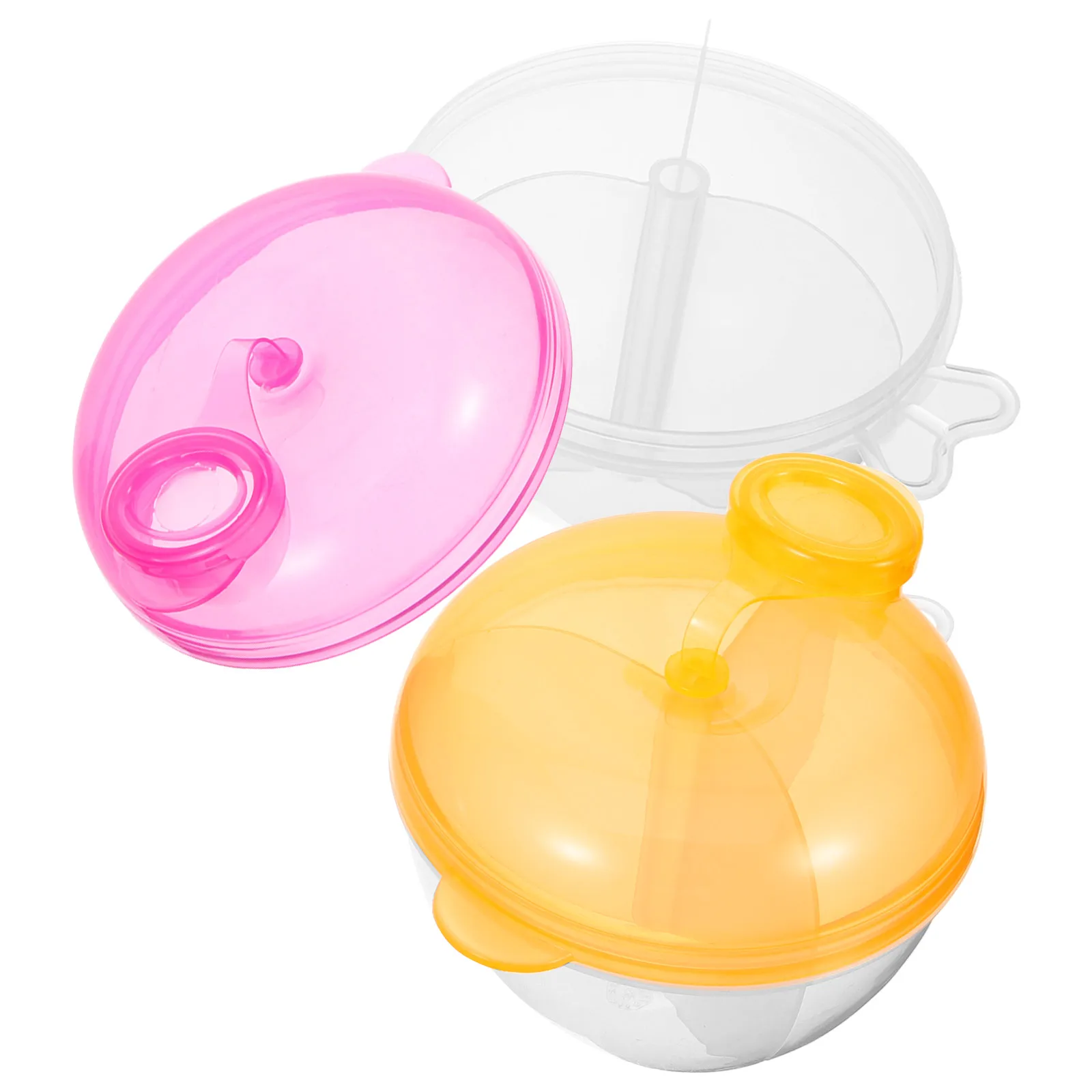 Distributeur de formule, boîte de lait en poudre, conteneur de stockage rose jaune 3 compartiments, étui alimentaire Portable d'alimentation 2 pièces