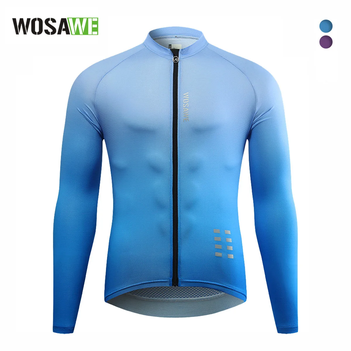 

WOSAWE Men's Cycling Jerseys Outdoor Sports Top Cycling Long sleeved Breathable Quick Drying Gradient Cycling Top BT238