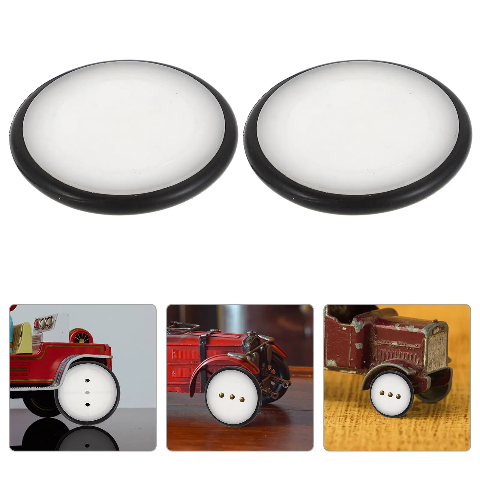 50Pcs Small Car Wheel Accessory Replacement Miniatures Dollhouse Accessories For Kid Learning Kit Rubber Tires