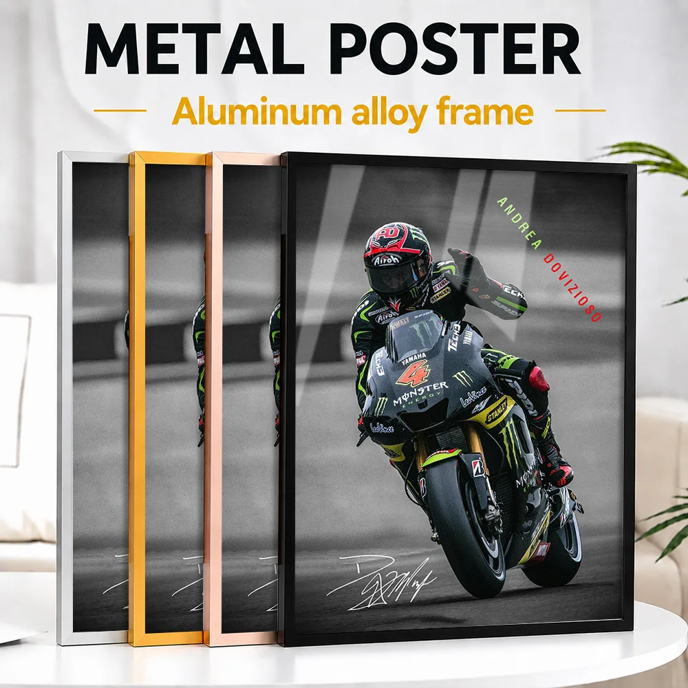 Andrea Dovizioso MotoGP Framed Metal Poster Personalized Photo Colorful Pop Style Wall Art For Workshop Premium Collector Gift