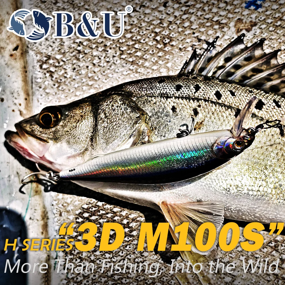 Воблер B&U Long Casting Sinking Minnow для морской рыбалки тонущий жесткий искусственная приманка с крючками BKK ловли баса и скумбрии