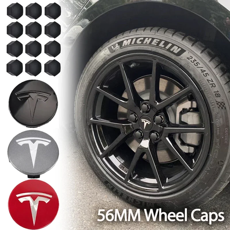 

Для Tesla Model 3 Y S X 56 мм, центральная ступица колеса автомобиля, декоративные колпачки, значок, гайки колеса, защитная крышка, 4 шт., 25 шт., 29 шт., наборы