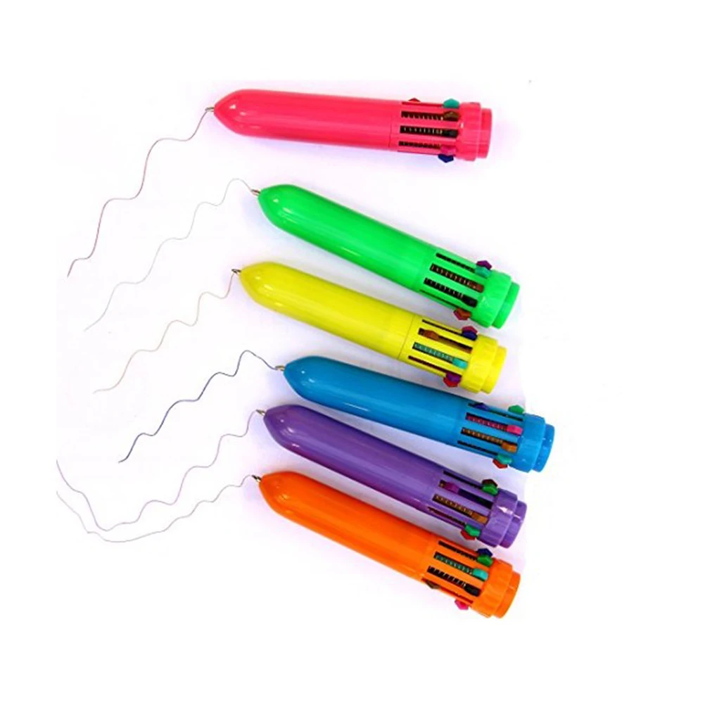 

12 Pcs Children's Preschool Ballpoint Pens Kawaii Stationery Student Colorful Plastic Retractable Mini Shuttle Pens for Kids