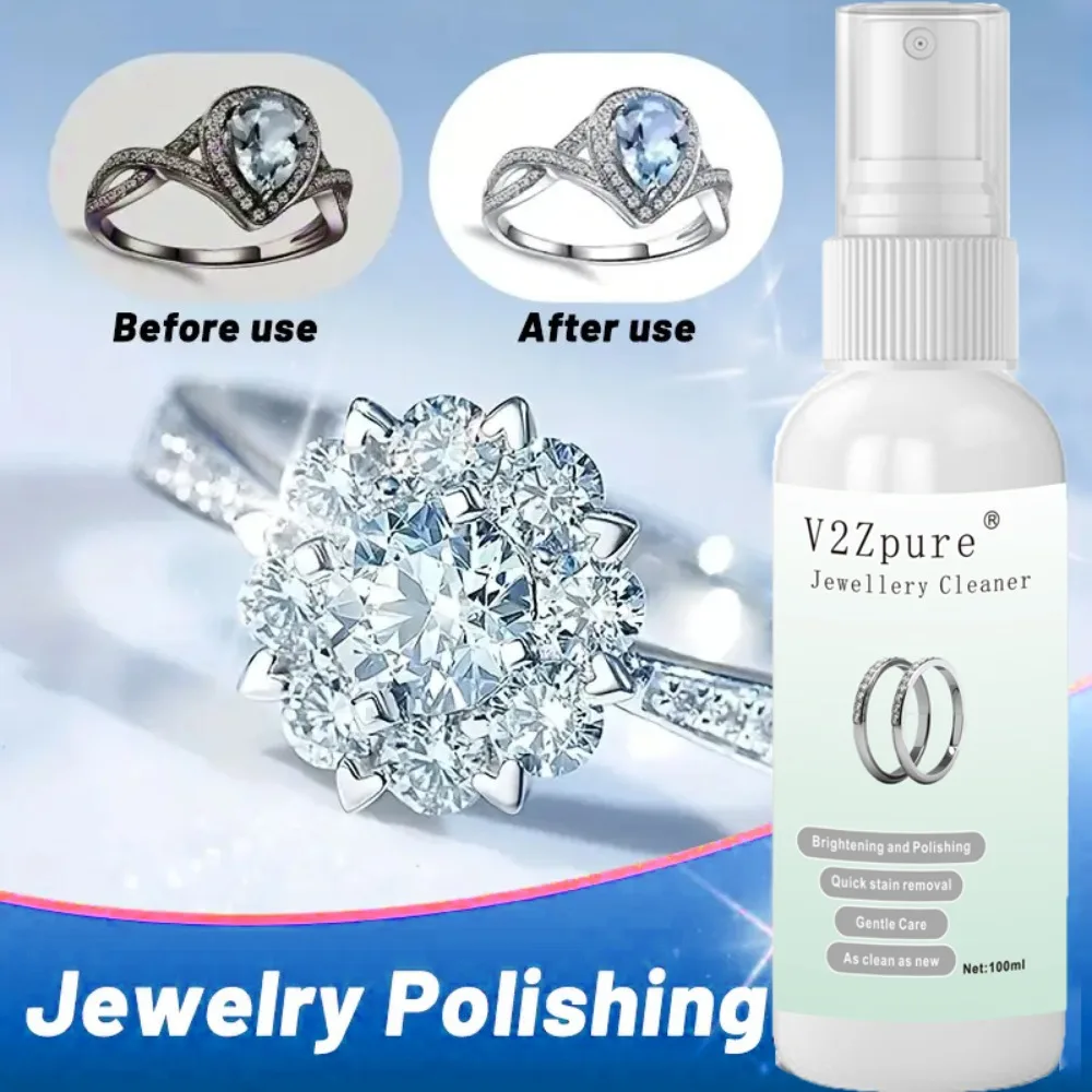 All-in-One Jewelry Cleaner Instant Shine Polish Spray for Gold Silver Diamonds Watches Jewelry Care Solution Oxidation Restores