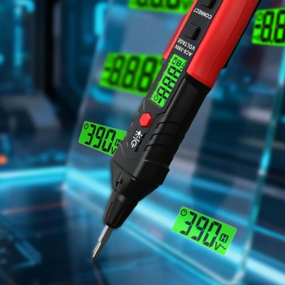 HT96A Smart Inductive Voltage Detector 6V to 390V AC with LCD Readout Voice Prompt Buzzer LED and Auto Power Down