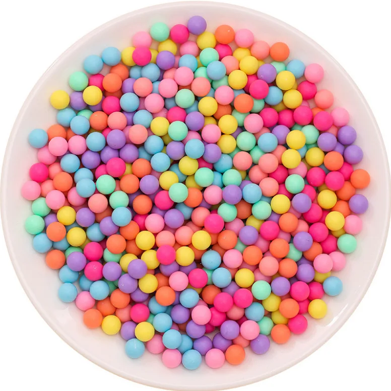 20 g 150 Stück Macaron-Harz-Kunststoff-Rundperlen für Creme-Kleber, Tropfkleber, DIY-Telefonhülle, dekoratives Zubehör, Schleimfüller, 6 mm – Detail 4