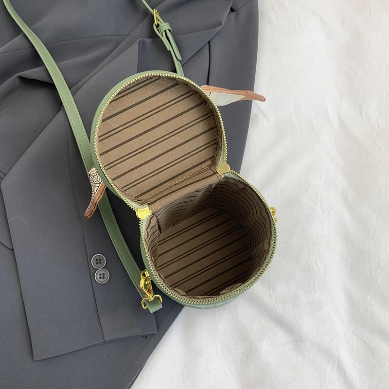 Modny haft torebka wiadro cylindryczne torby na ramię damskie mała torebka designerskiej jakości skórzane torby Crossbody dla kobiet — zdjęcie 7