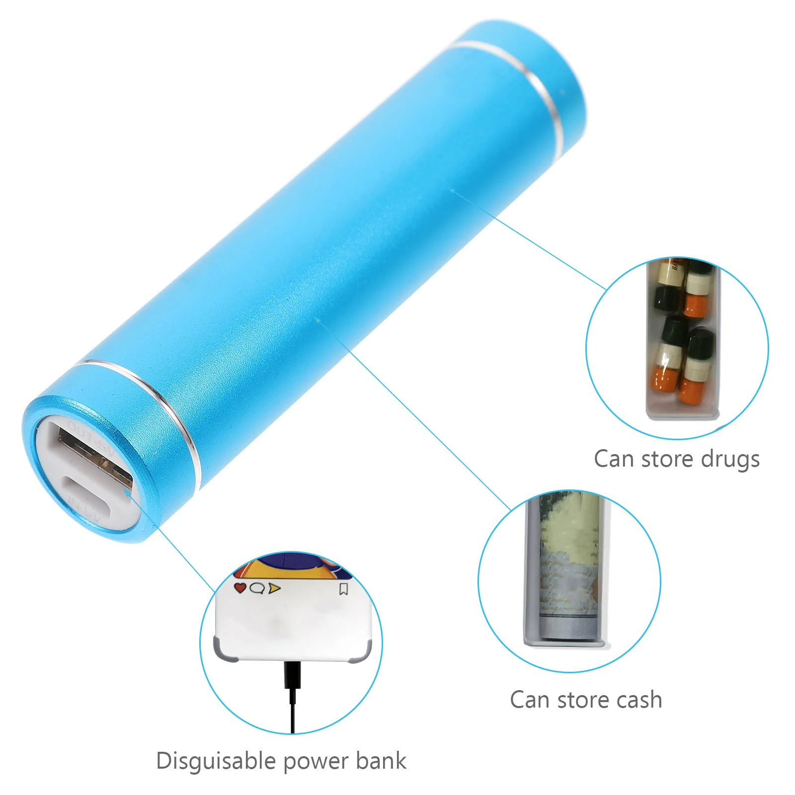 Cajas de almacenamiento ocultas, contenedor secreto de efectivo, banco de energía oculto, accesorio de broma de aleación de aluminio