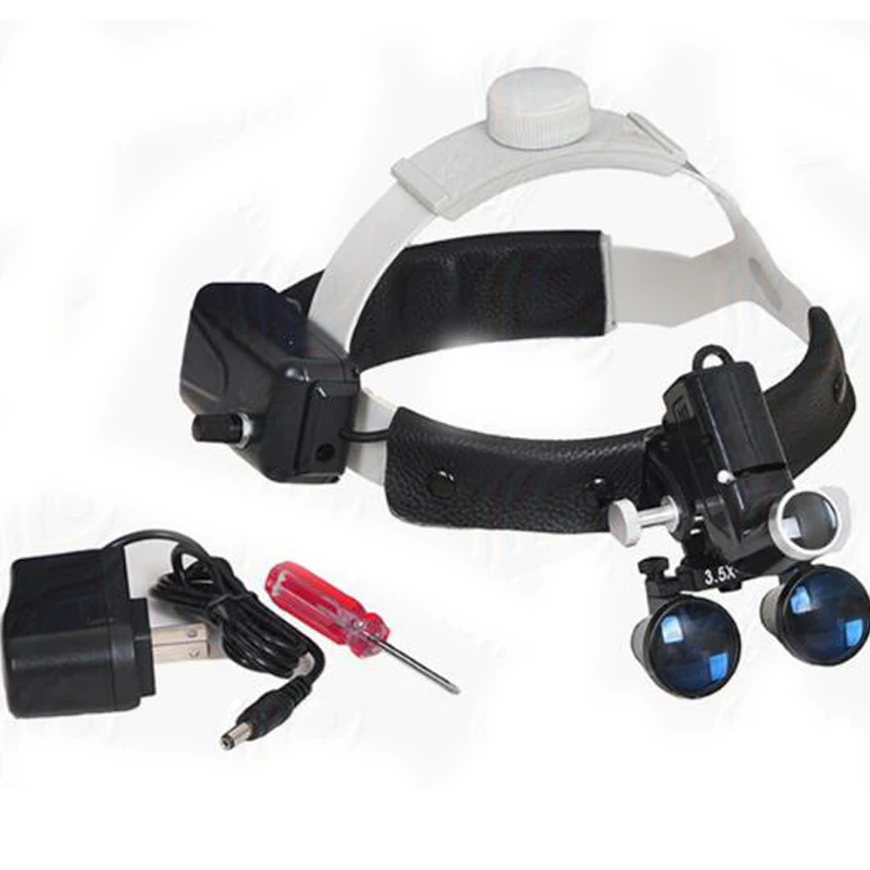 Black Head-Mounted 2.5 X Spotlight Magnifying Glass Dental Special Magnifying Glass 2.5X Loupe DY-106