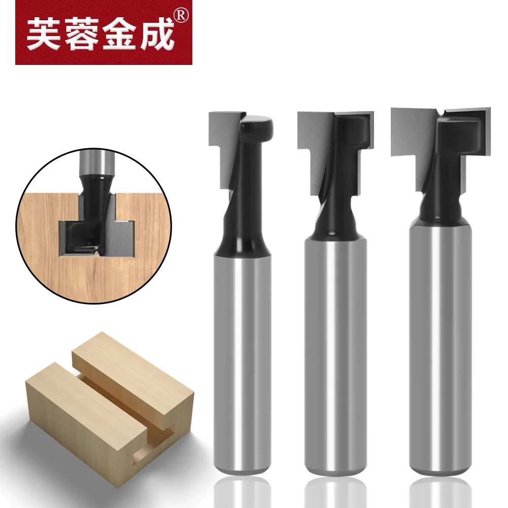 Woodworking Milling Cutter 8 Handle Keyhole Cutter Wood Picture Frame Hanging T Keyhole Cutter 3 Piece Set 9 3/8 1/2