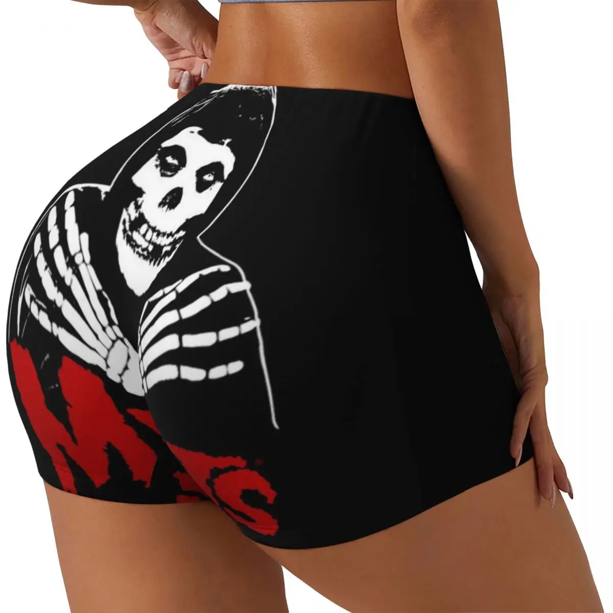 Custom Punk Rock Band Misfits Gym Volleyball Biker Shorts Women's Workout Yoga Shorts