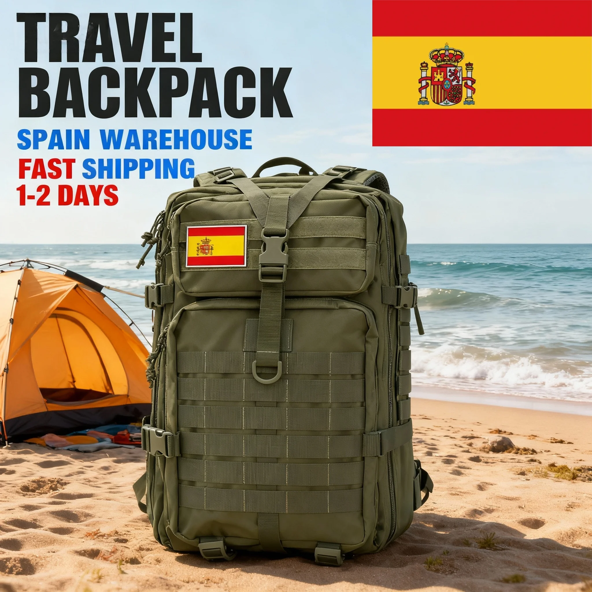 Sac à dos tactique pour hommes et femmes, étanche 50l, de qualité militaire, pour Sports de plein air, randonnée, Camping, Compatible avec l'hydratation