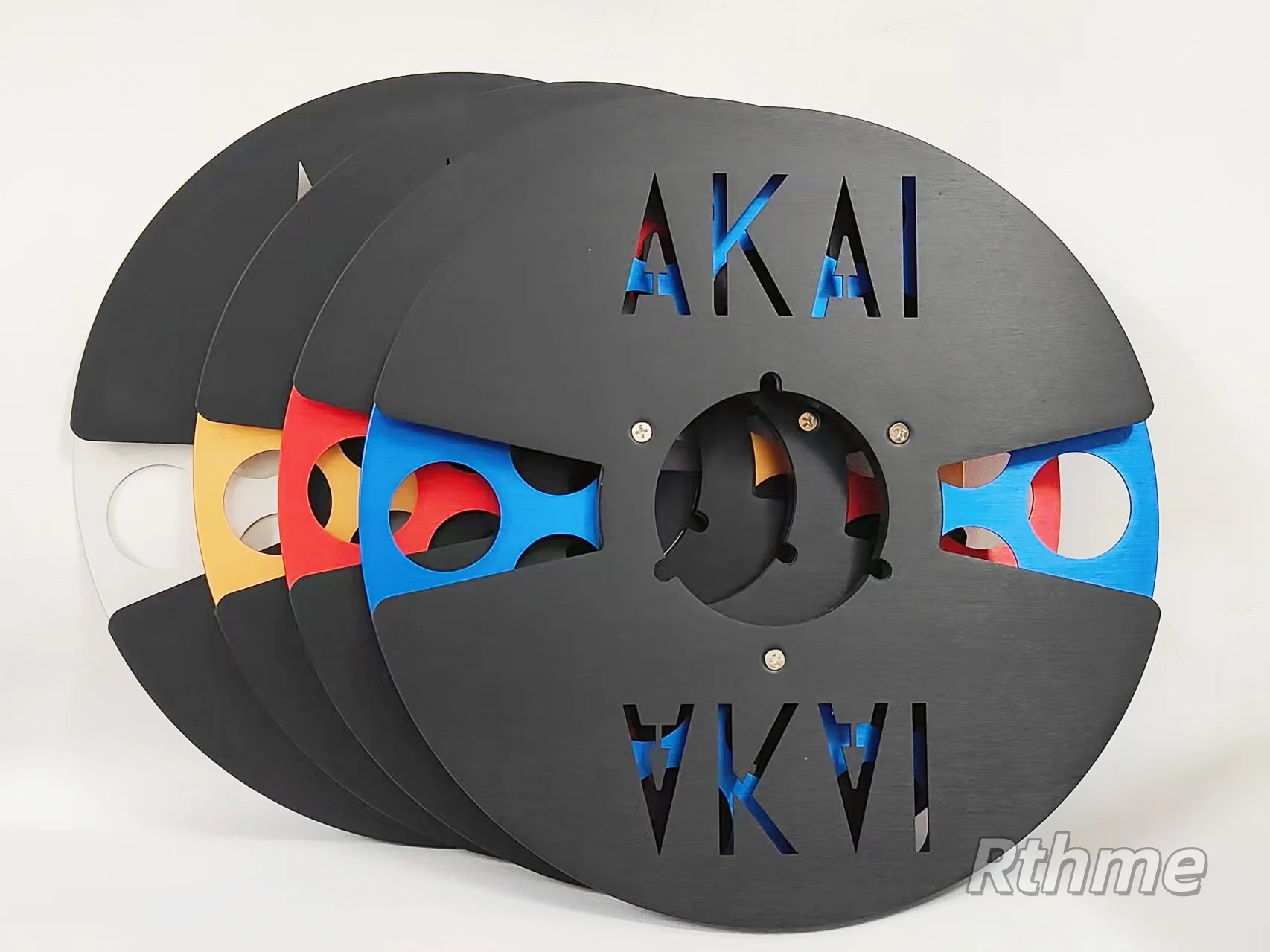 Bobinas de alumínio pretas vazias de 10 polegadas x ¼ de polegada para gravadores de fita de rolo a rolo, compatíveis com AKAI.