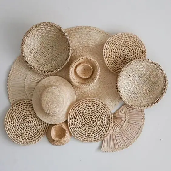 

Nordic ins Indonesia straw rattan round home residential wall decoration pendant original hand-hung new