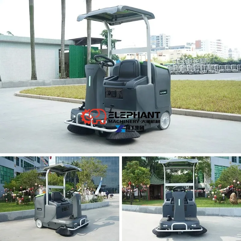 Industrial Electric Outdoor Road Floor Sweeper Machine with IC Card Startup One Key Operation and Dry Wet Sweeping Modes