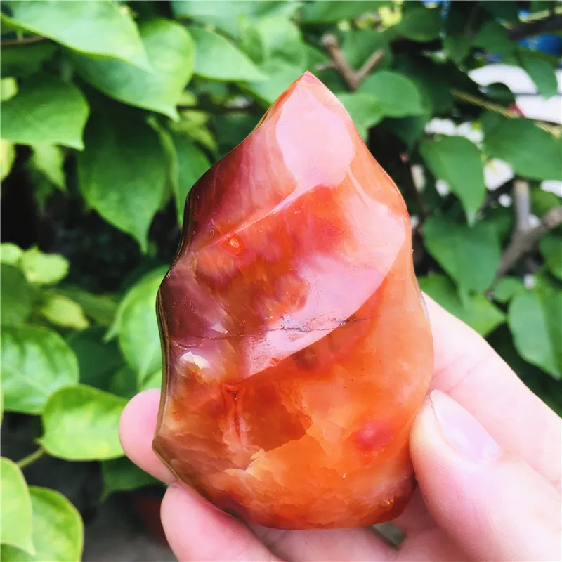 

Natural Stone Red Agate Torch Lce Cream Psychic Meditation Healing Feng Shui Crystal Room Ornament