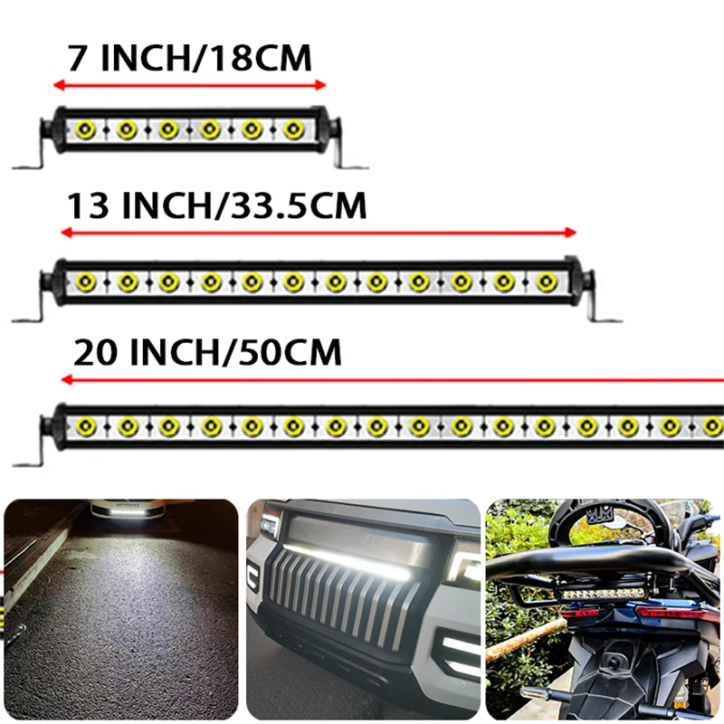 

7 Inch 13inch 20inch Offroad LED Light Bar LED Work Light Waterproof Driving Fog Lamp for Car Off-road ATV SUV Truck Motorcycle