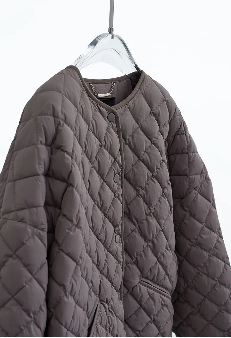 Large-Scale Turtle Back Style 90% White Duck down Lightweight Classic Quilted Pattern down Jacket 2025 Autumn Winter New Top