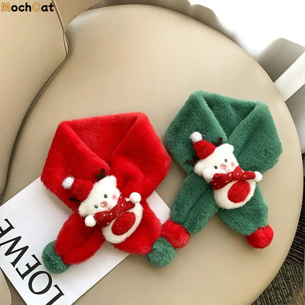 Soft Bear Doll Winter Scarf Collar Scarf Toddler Gift Baby Pompom Children Scarves Christmas Scarf Kids Plush Wrap Neck Warmer