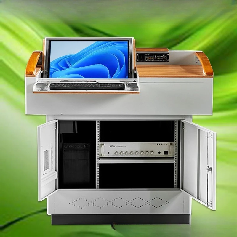 Мультимедийный подиум Умный класс Учебная школа Подиум с центральным управлением Стальной компьютерный перекидной подиум