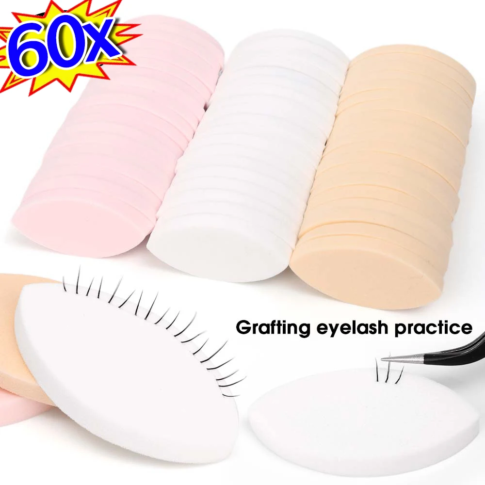 Reusable Practicing Eyelash Extension Sponge Pads White Makeup Puff Soft Sponge for Lash Mapping Beginner Lash Extensions Tool