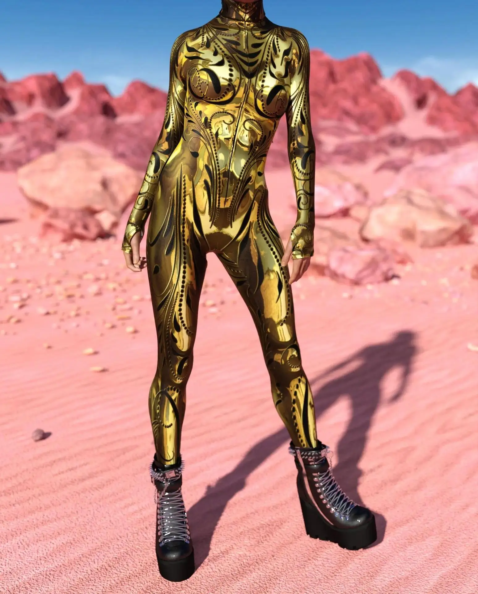 Mechanischer Rüstungs-Roboter-Bodysuit für Frauen, Skelett-Cosplay, Punk-Zentai-Jumpsuit, Kostüm für Halloween-Party, Aufführung, Maskerade – Detail 8
