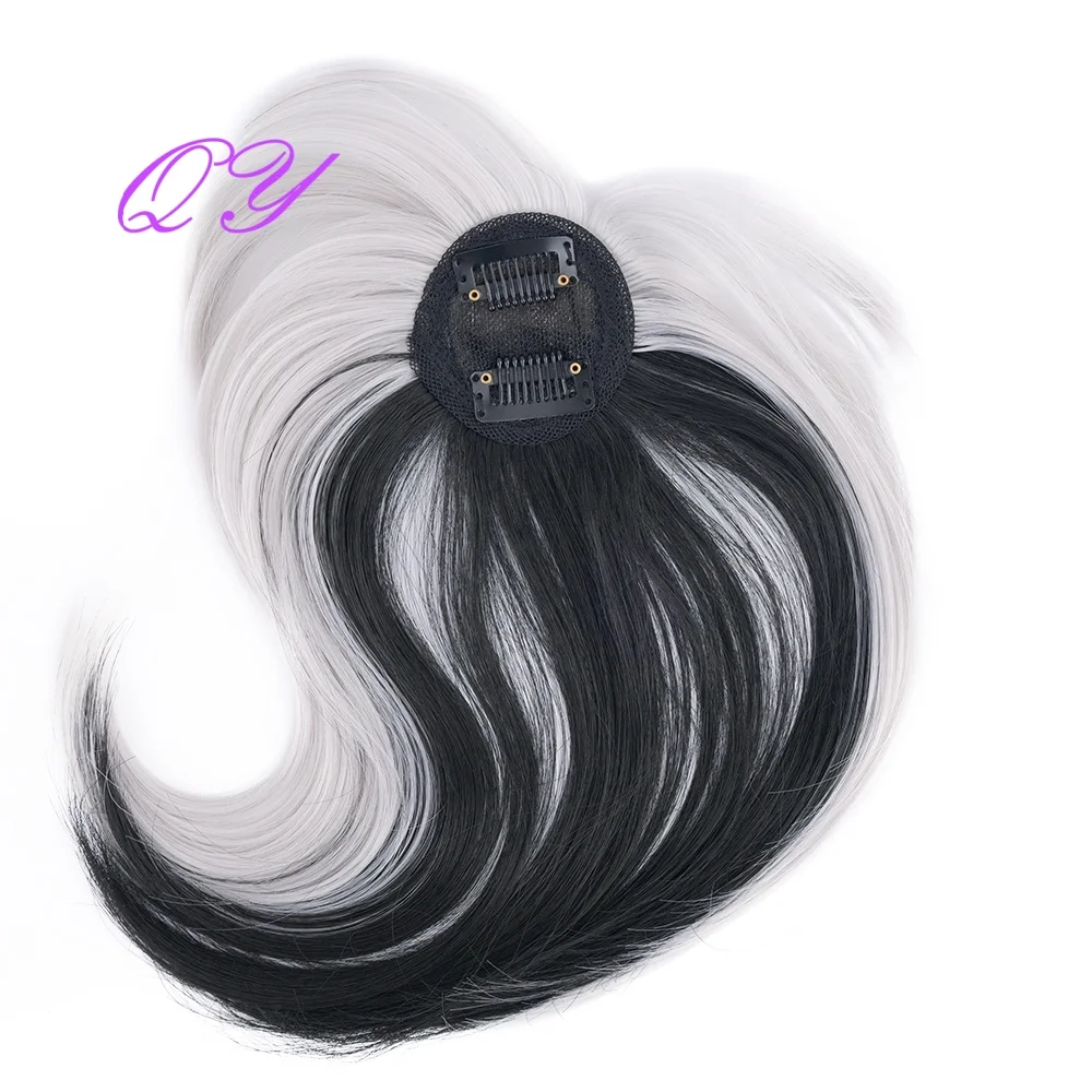 High Quality Bangs Wig 's Synthetic Gray And White Bangs Used For Daily Or Cosplay Party Hairstyles