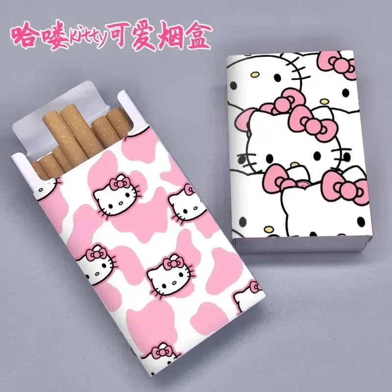 Nowe, urocze, przenośne etui na papierosy ze stopu aluminium Hello Kitty z kreskówki anime kawaii w stylu japońskim jako prezent dla chłopaka