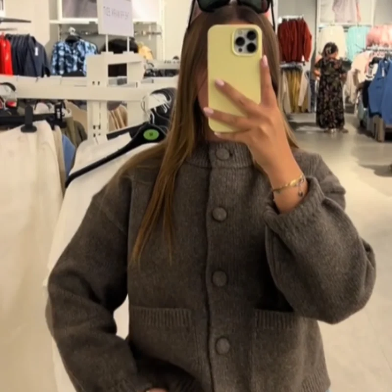 Elegant Knit Solid Women Cardigan O Neck Full Sleeve Single Breasted All-match Pocket Lady Jacket 2026 Spring Female Knitwear 22 Sba6b056388b14499b2d0d9673e31963be