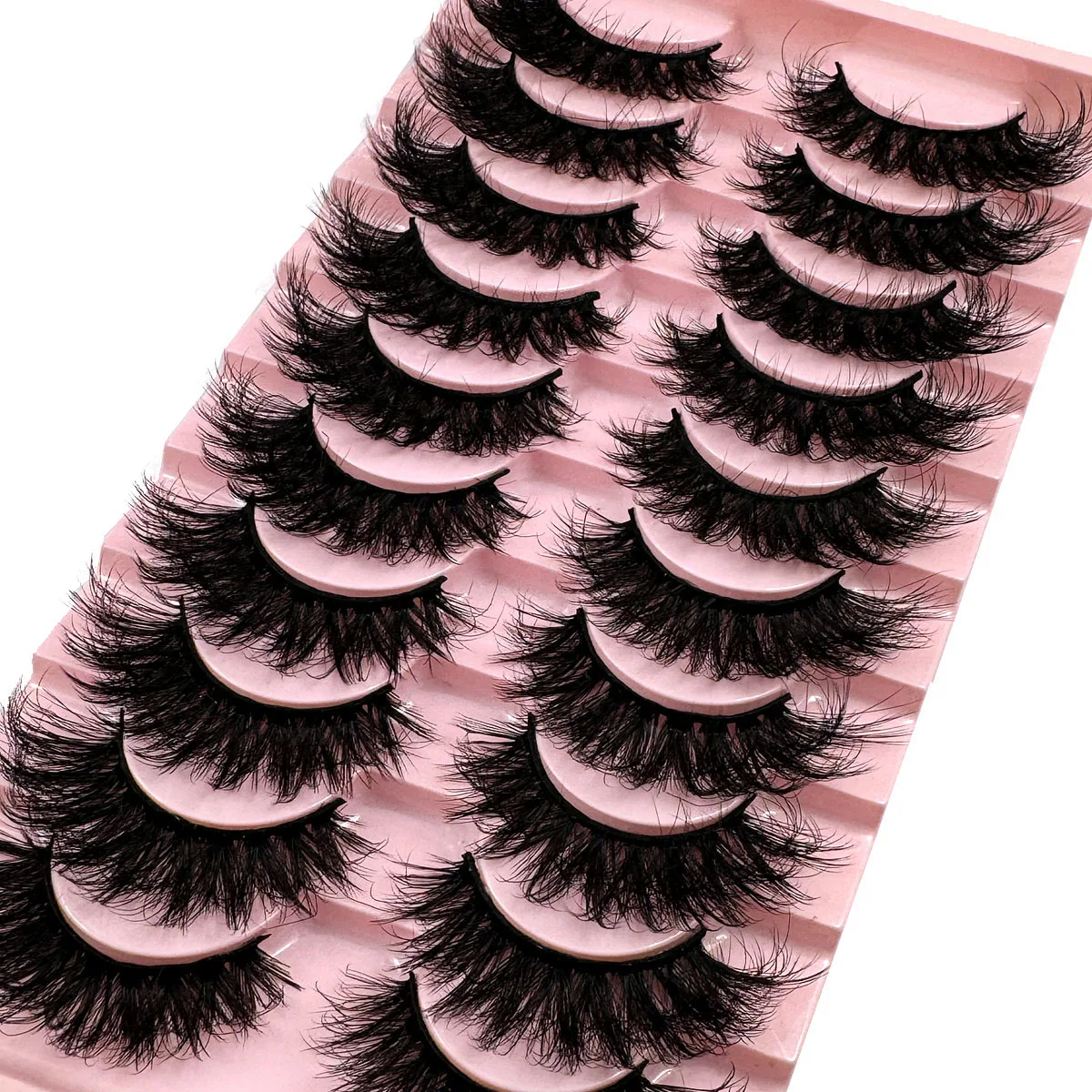 UMIRYAO 10ペア 長持ちするナチュラルドラマ、ふわふわ、甘い3Dつけまつげ、再利用可能で簡単、まつげ、つけまつげ、偽まつげ