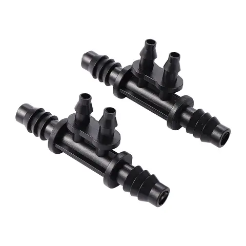10 Pcs 8 mm /1/4\\ "micro Drip Irrigation Hose Barb Tee 8/11 mm (3/8 Inch) And 4/7 mm (1/4-inch) Pipe Four Ways Used To Garden