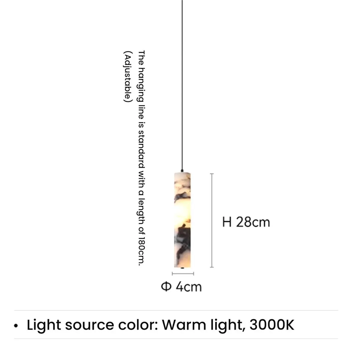 AA19 Natural Stone Pendant Lamp High-End Bedside LED Chandelier Living Room Decoration Home Design Hanging Lights