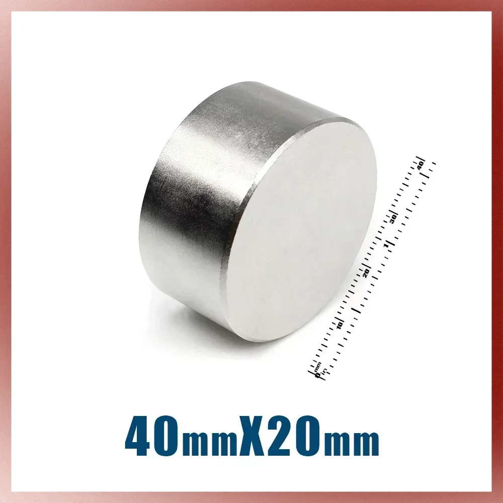 

1/2/5Pcs Circular Strong Permanent Magnet 40x20mm N35 Long Disc Rare Earth Magnetic Round Neodymium Powerful Magnet