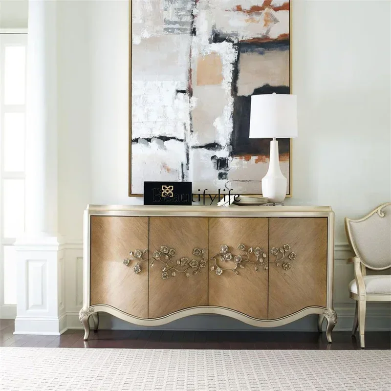 146 Armadietti laterali squisiti intagliati di lusso leggero americano, piatti, armadietti, ristoranti, hotel possono essere personalizzati