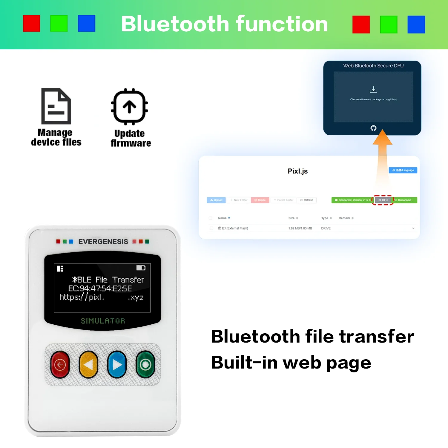 ل أميبو الذكية NFC محاكي Pixl.Js iNFC OLED بلوتوث قابلة للشحن محاكي للتبديل/Switch2 3DS Wii U ملحق