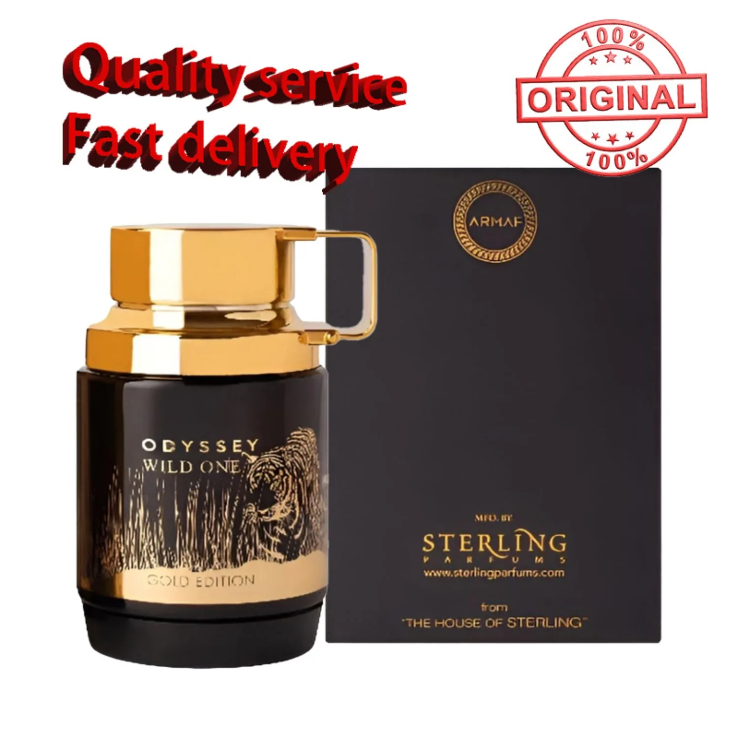 

100ml Original Arab Perfume Odyssey Wild One Gold Edition Male Eau De Parfum Cologne Spray Lasting Amber Wood Fragrance Present